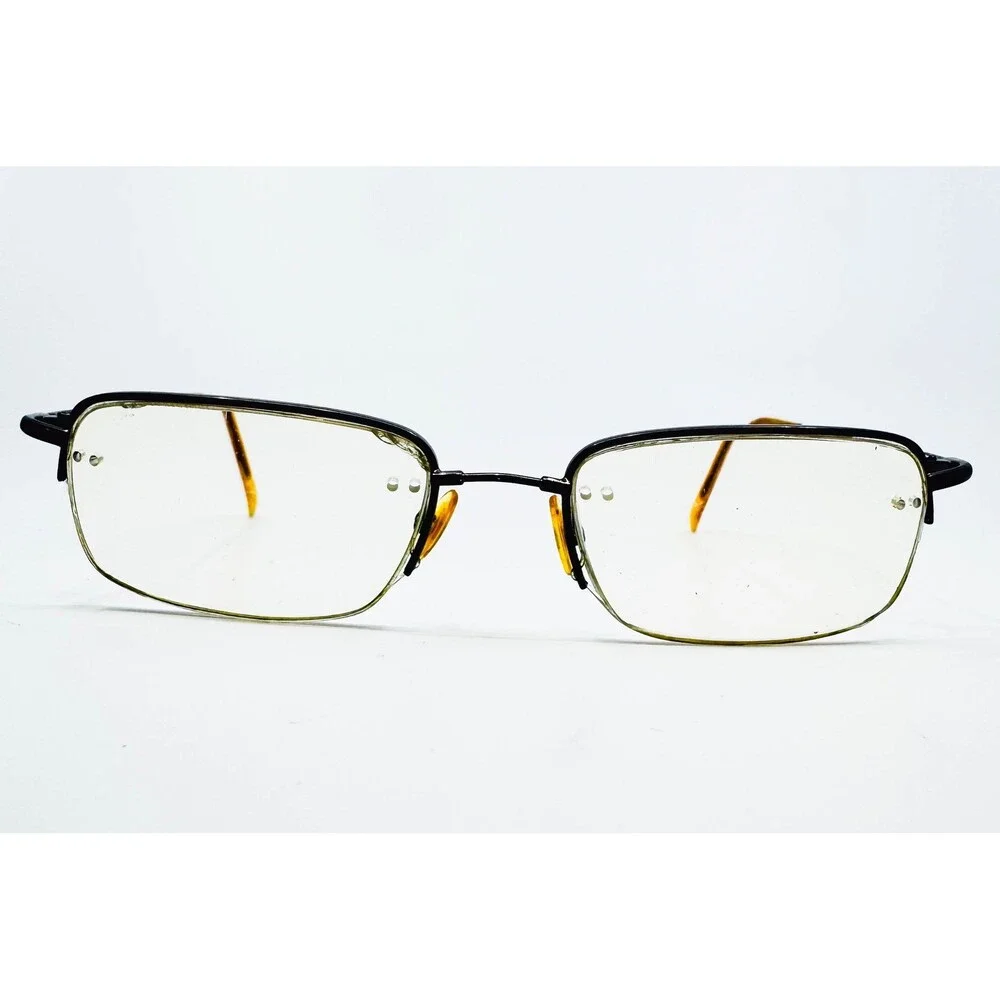Unbranded Eyeglass Frames Mens Black Rectangular Half Rim 52-18-140